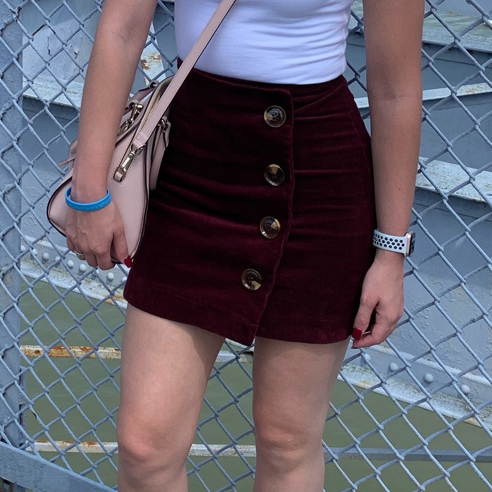 Maroon Corduroy Altard State Skirt